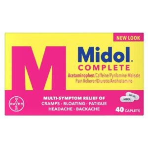A pack of new look Midol Complete