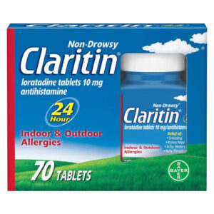A pack of Claritin Allergy tablets