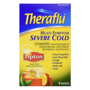 A pack of Theraflu multi symptom tablet