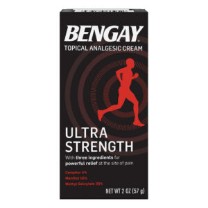 A pack of Bengay analgesic cream