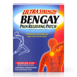 A pack of Bengay pain relieving patch