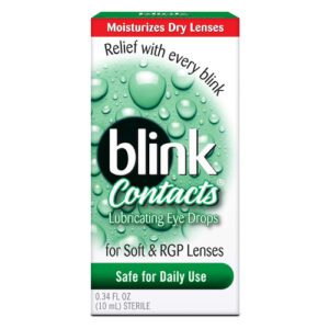 A bottle of Blink Contacts Eye drops