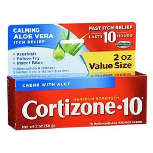 A pack of Cortizone 10 itch relief cream