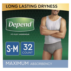 A pack of Depend Fit Flex Underwear
