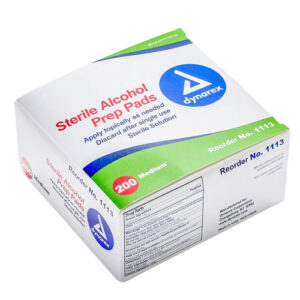 A pack of Dynarex alcohol prep pads