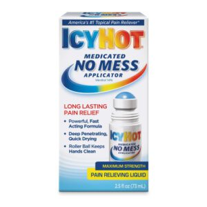 A pack of Icy Hot No mess applicator