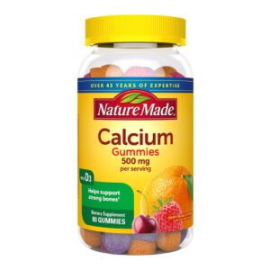 A bottle of Nature Made Calcium gummies