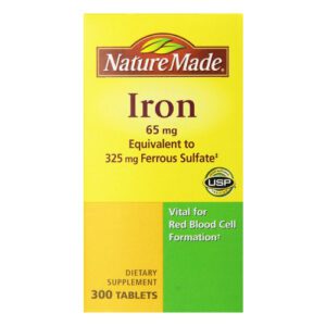 A bottle of Nature Made Iron tablets