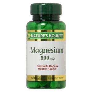 A bottle of Natures Bounty tablets