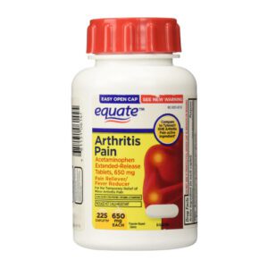A bottle Equate arthritis pain with red cap