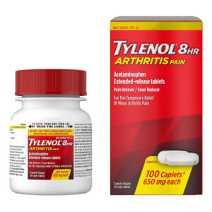 A bottle of Tylenol eight hours arthritis pain