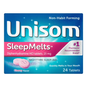 A pack of Unisom sleep melts is shown here