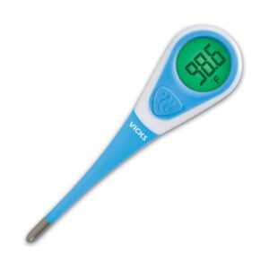 A blue Vicks comfort flex thermometer